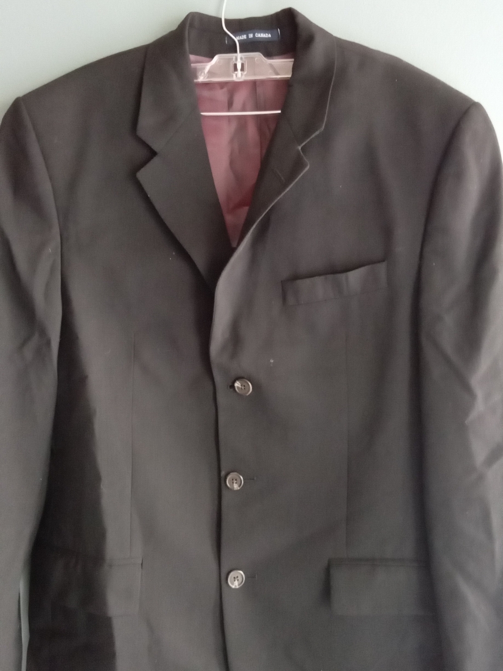 Ralph Lauren Mens Wool Blazer Black 3 Button Sport Coat Made in Canada Dillard's